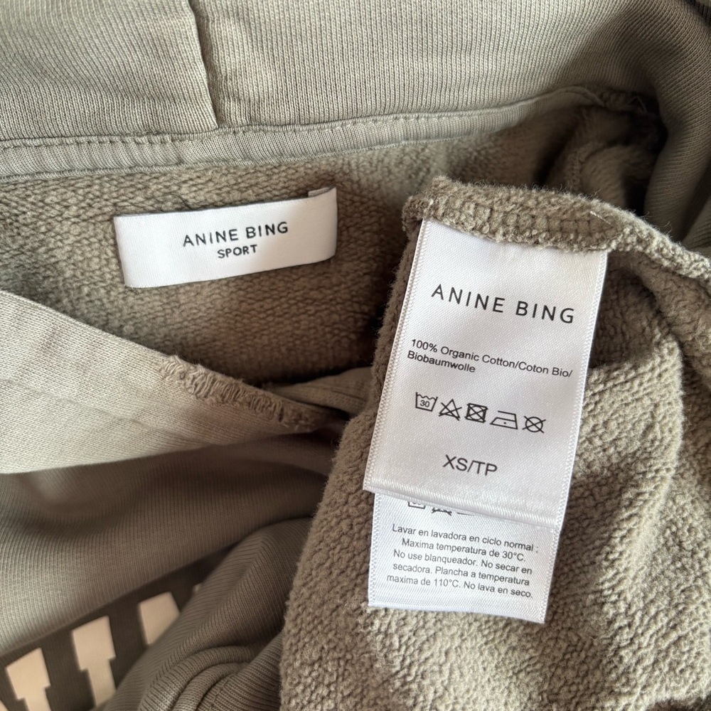 Anine Bing Sport Harvey Sweatshirt Hoodie Pullover Mid-Weight Fleece Distressed - Picture 6 of 6